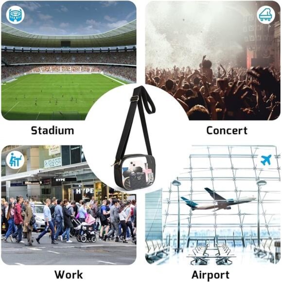 Clear Crossbody Bag, Stadium Approved Clear Purse Bag for Concerts Sports - Picture 6 of 7